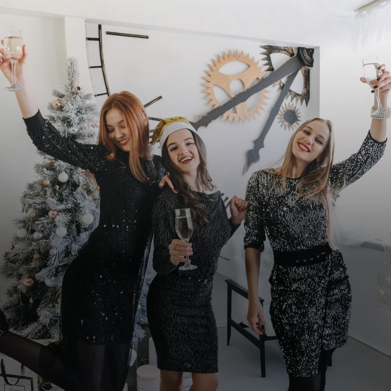 Friends enjoying a festive party together